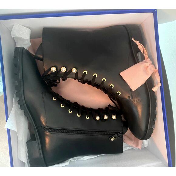 Stuart Weitzman Combat Boots - Laine Pearl - Picture 5 of 12